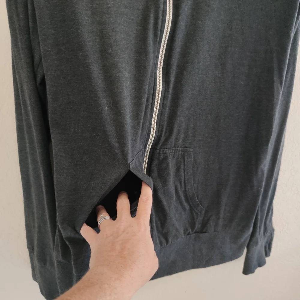 Cotton On 💙 Full Zip Gray Hoodie Pockets Shirt